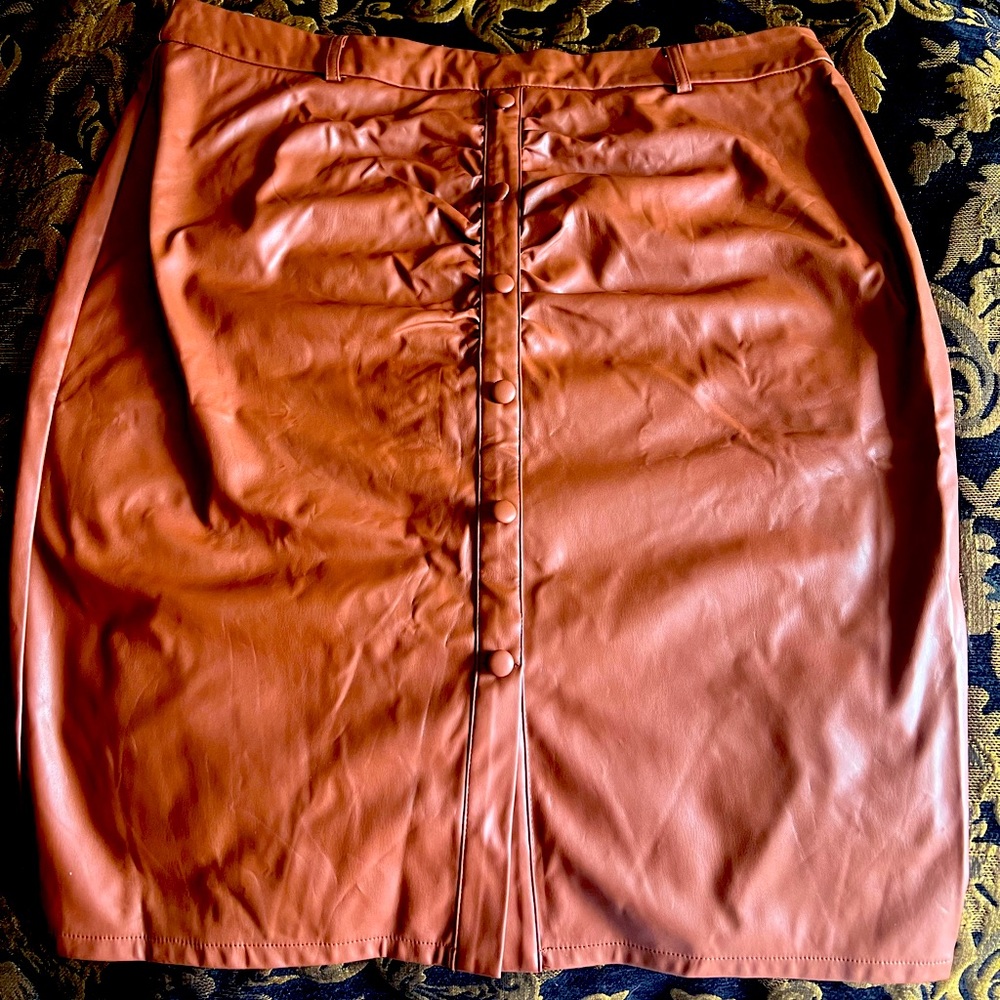 Faux leather skirt
